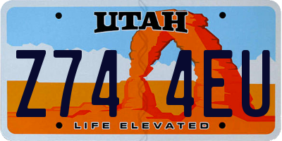 UT license plate Z744EU