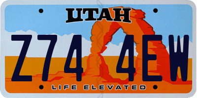 UT license plate Z744EW