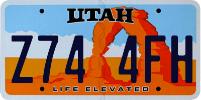 UT license plate Z744FH