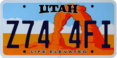 UT license plate Z744FI