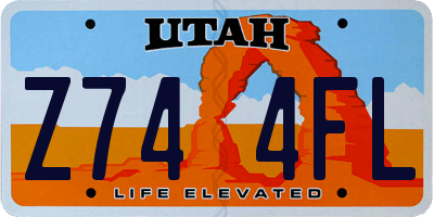 UT license plate Z744FL