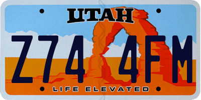 UT license plate Z744FM