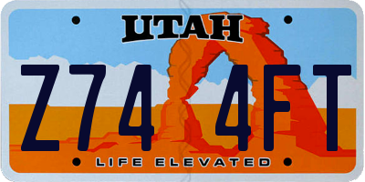 UT license plate Z744FT