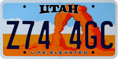 UT license plate Z744GC
