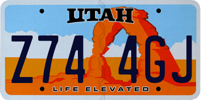 UT license plate Z744GJ