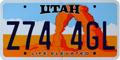 UT license plate Z744GL