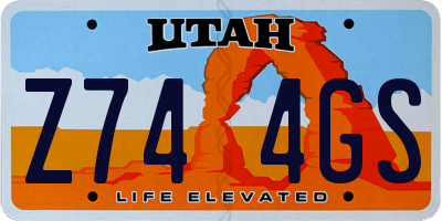 UT license plate Z744GS
