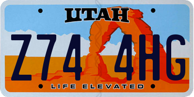 UT license plate Z744HG