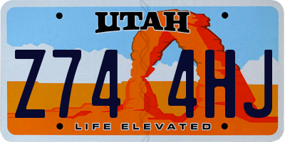 UT license plate Z744HJ