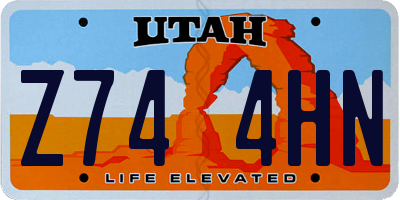 UT license plate Z744HN
