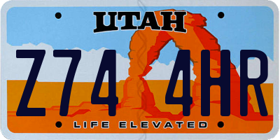 UT license plate Z744HR