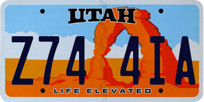 UT license plate Z744IA