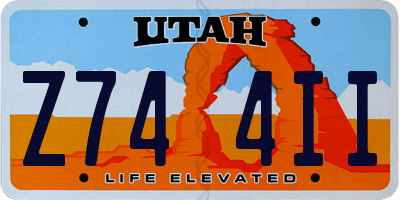 UT license plate Z744II