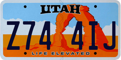 UT license plate Z744IJ