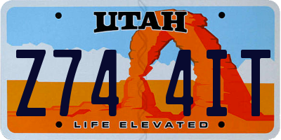 UT license plate Z744IT