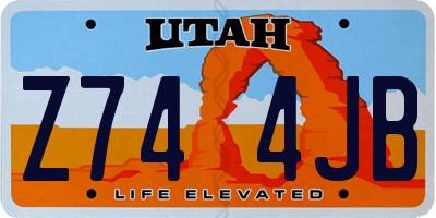 UT license plate Z744JB