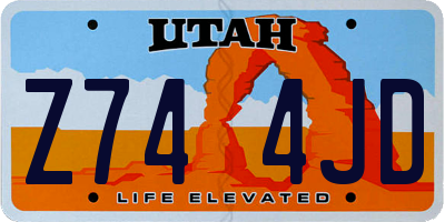 UT license plate Z744JD