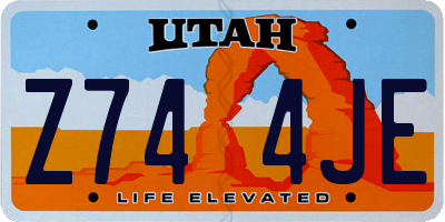 UT license plate Z744JE