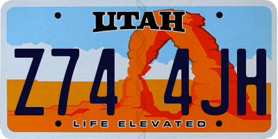 UT license plate Z744JH