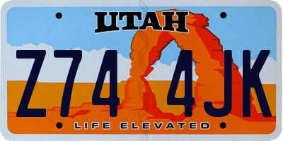 UT license plate Z744JK