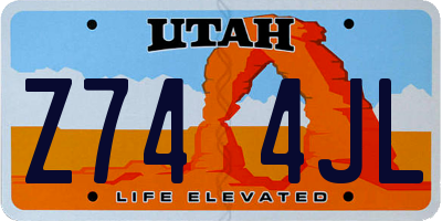 UT license plate Z744JL
