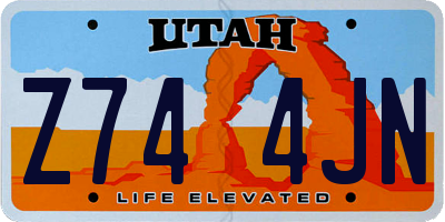 UT license plate Z744JN