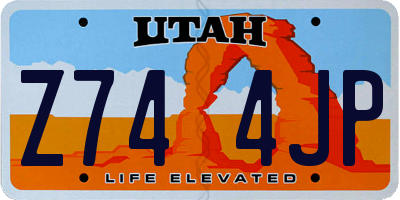 UT license plate Z744JP