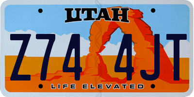 UT license plate Z744JT