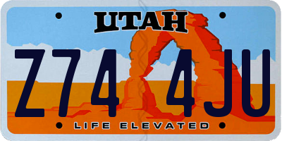 UT license plate Z744JU