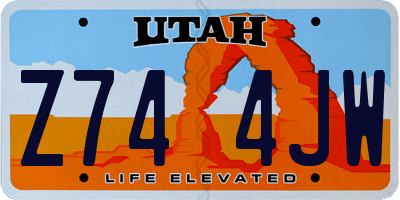 UT license plate Z744JW