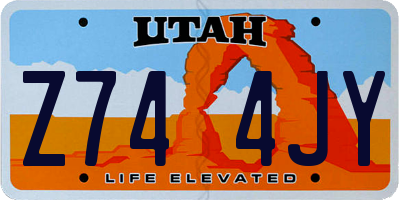 UT license plate Z744JY