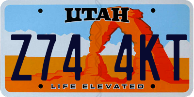 UT license plate Z744KT