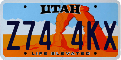 UT license plate Z744KX