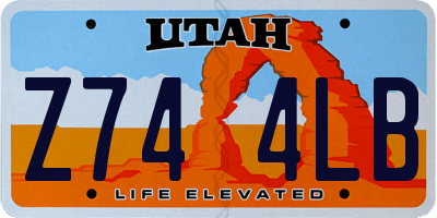 UT license plate Z744LB