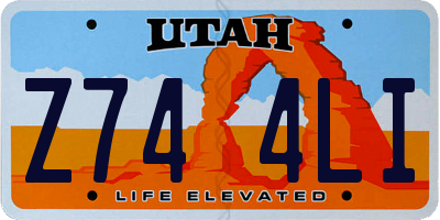 UT license plate Z744LI