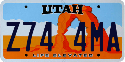UT license plate Z744MA