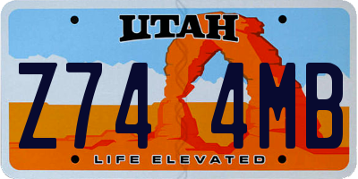 UT license plate Z744MB