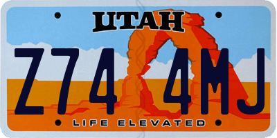 UT license plate Z744MJ