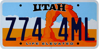 UT license plate Z744ML