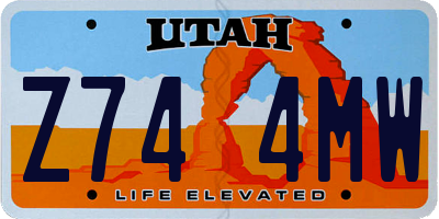 UT license plate Z744MW