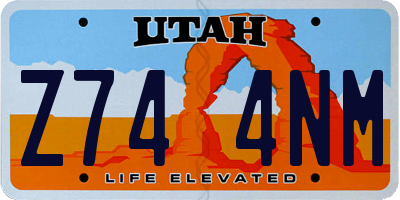 UT license plate Z744NM