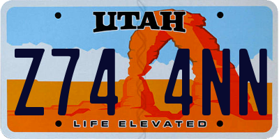 UT license plate Z744NN