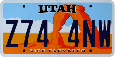 UT license plate Z744NW