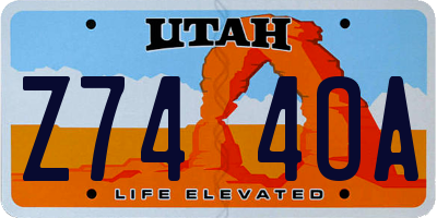UT license plate Z744OA
