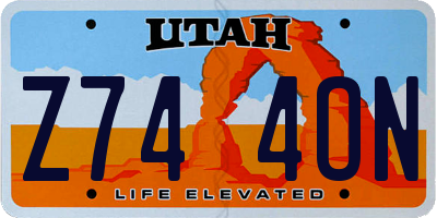 UT license plate Z744ON