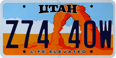 UT license plate Z744OW