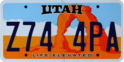 UT license plate Z744PA