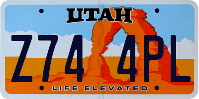UT license plate Z744PL