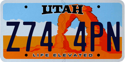 UT license plate Z744PN