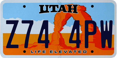 UT license plate Z744PW